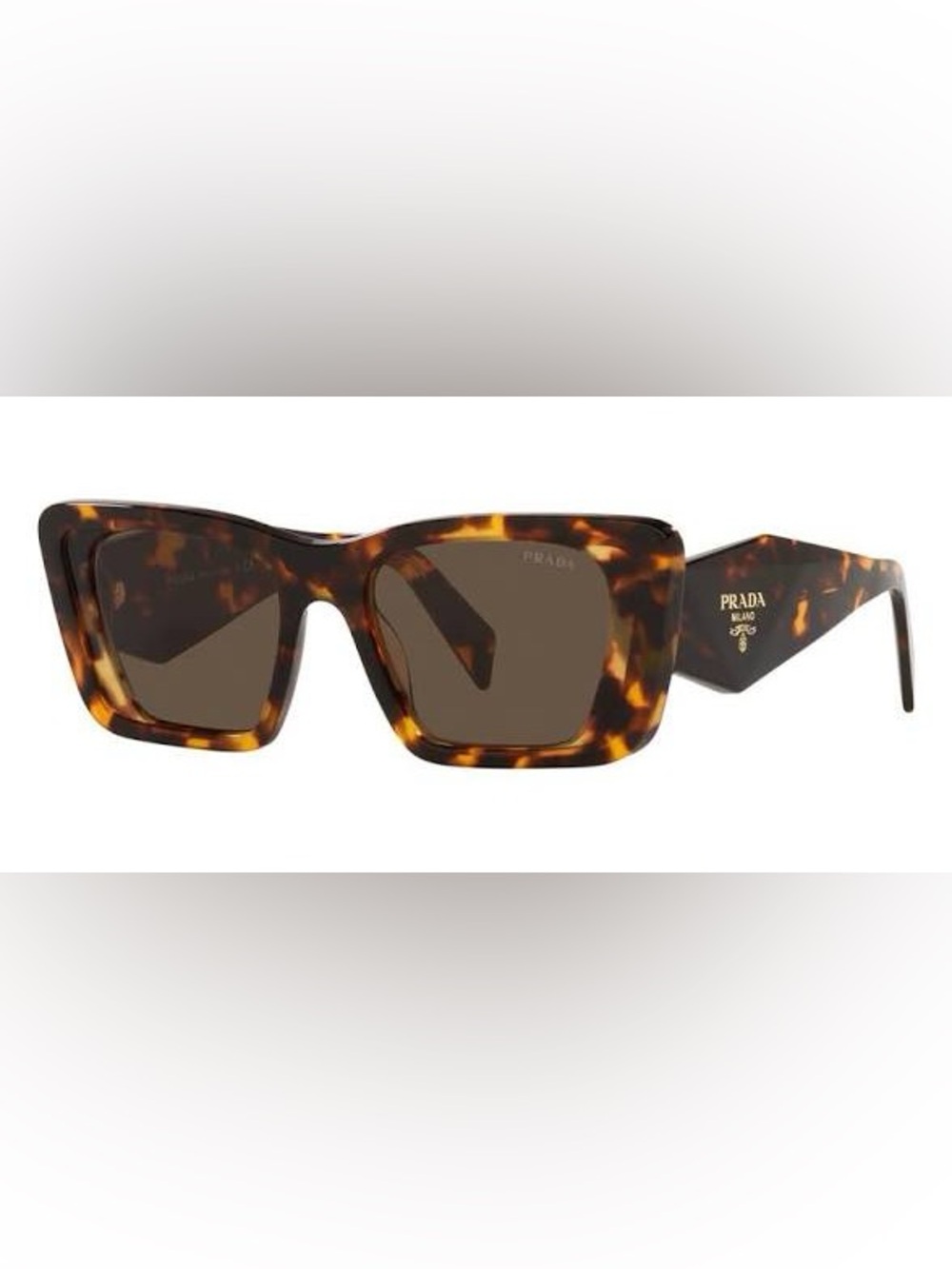 PRADA Sunglasses Honey Havana Tortoise Large Geometric Symbole Acetate PR 08YS - Picture 2 of 12